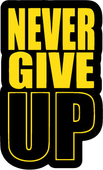 Never Give Up Sticker  | 3M High Quality Waterproof Premium Matt Finish Sticker