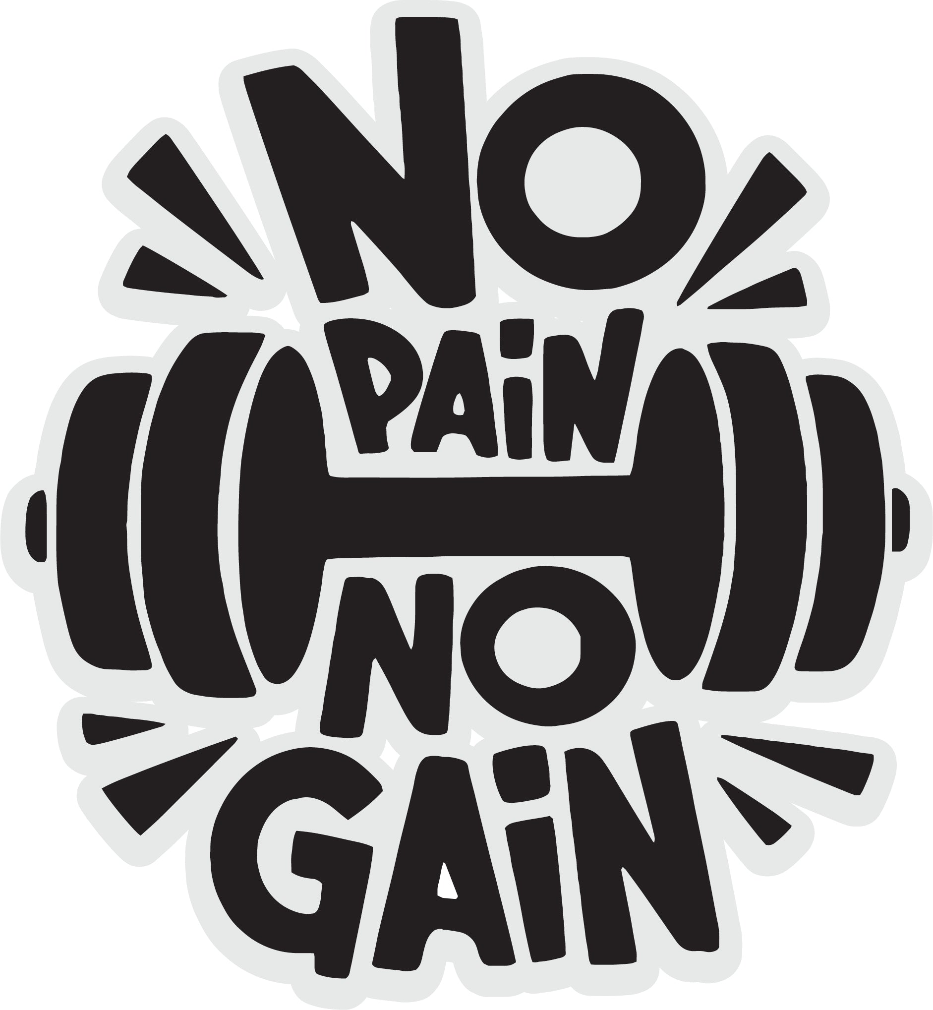 No Pain No Gain Sticker  | 3M High Quality Waterproof Premium Matt Finish Sticker