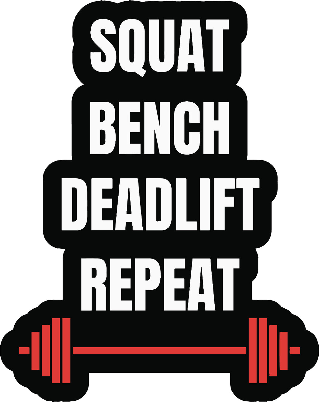 Squat,Bench,Deadlift,Repeat  Sticker  | 3M High Quality Waterproof Premium Matt Finish Sticker