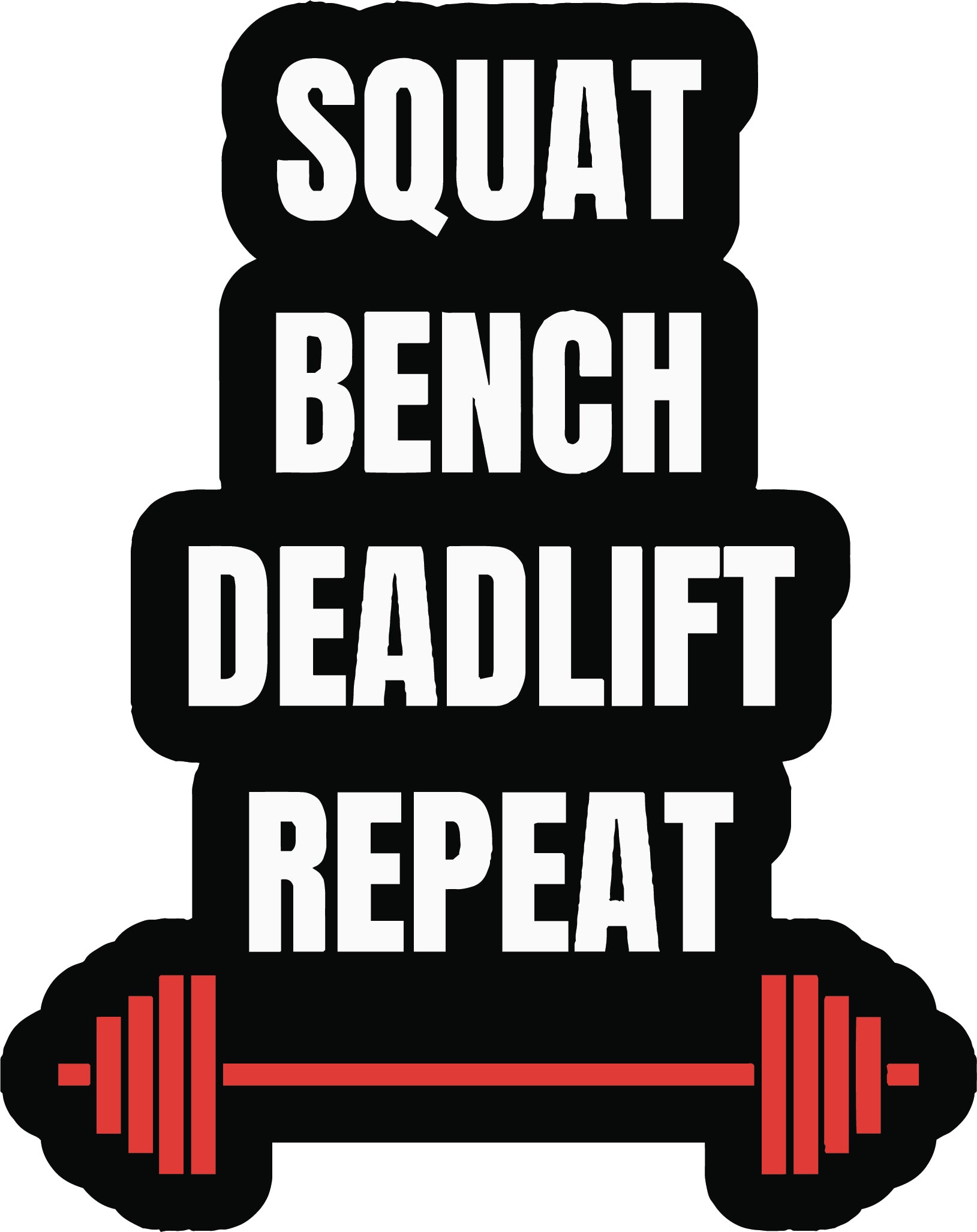 Squat,Bench,Deadlift,Repeat  Sticker  | 3M High Quality Waterproof Premium Matt Finish Sticker