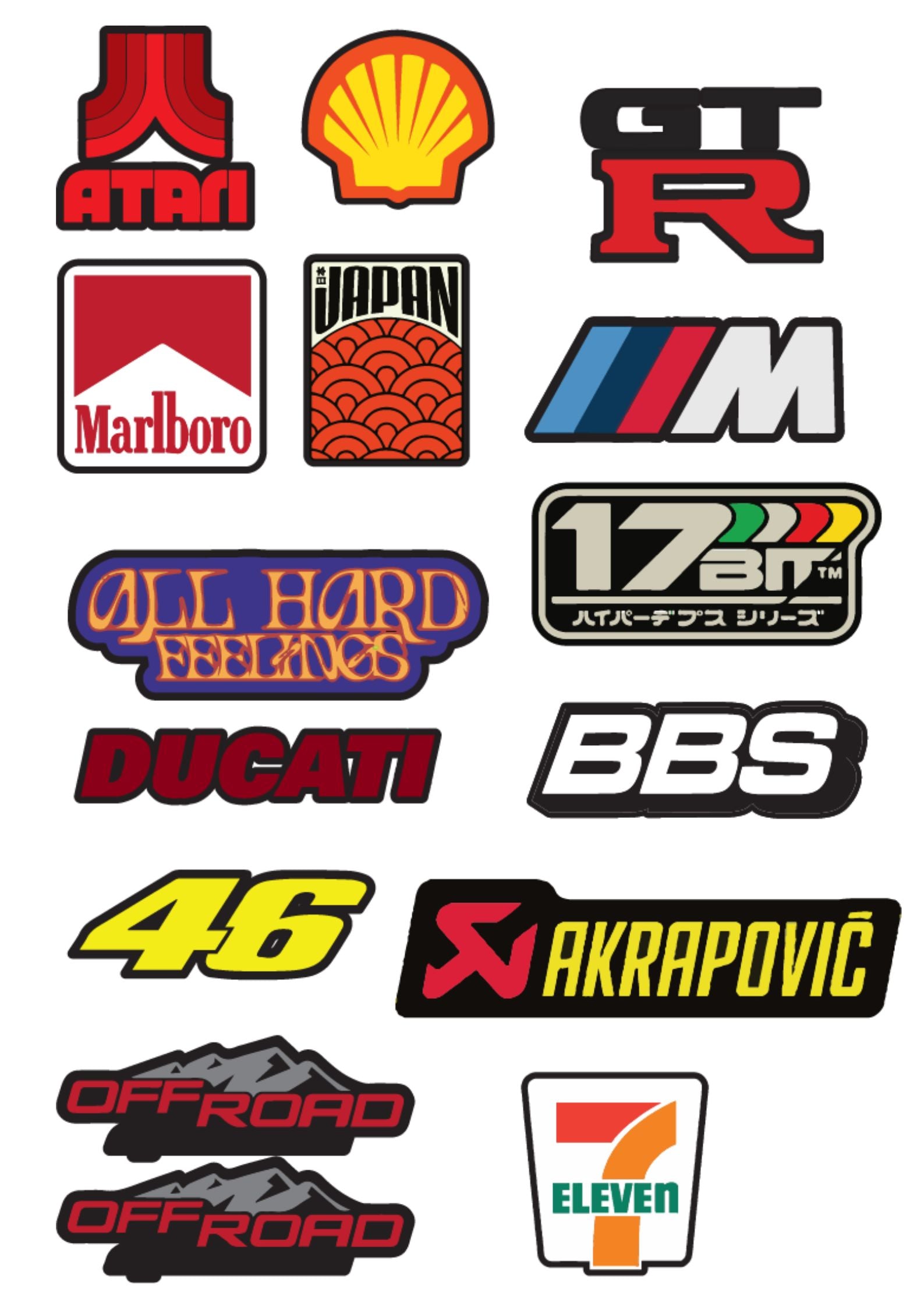 Car  Sticker 2 Pack of 15 |3M High Quality Waterproof Premium Matt Finish Sticker