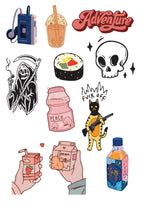 Asthetic 2 Sticker Pack of 10|3M High Quality Waterproof Premium Matt Finish Sticker