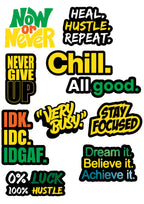 Motivation Sticker Pack of 10 |3M High Quality Waterproof Premium Matt Finish Sticker