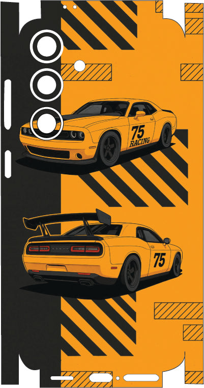 Yellow Mustang Mobile Skin |3M High Quality Waterproof Laminated Mobile Skin | Compatible with all phone models.