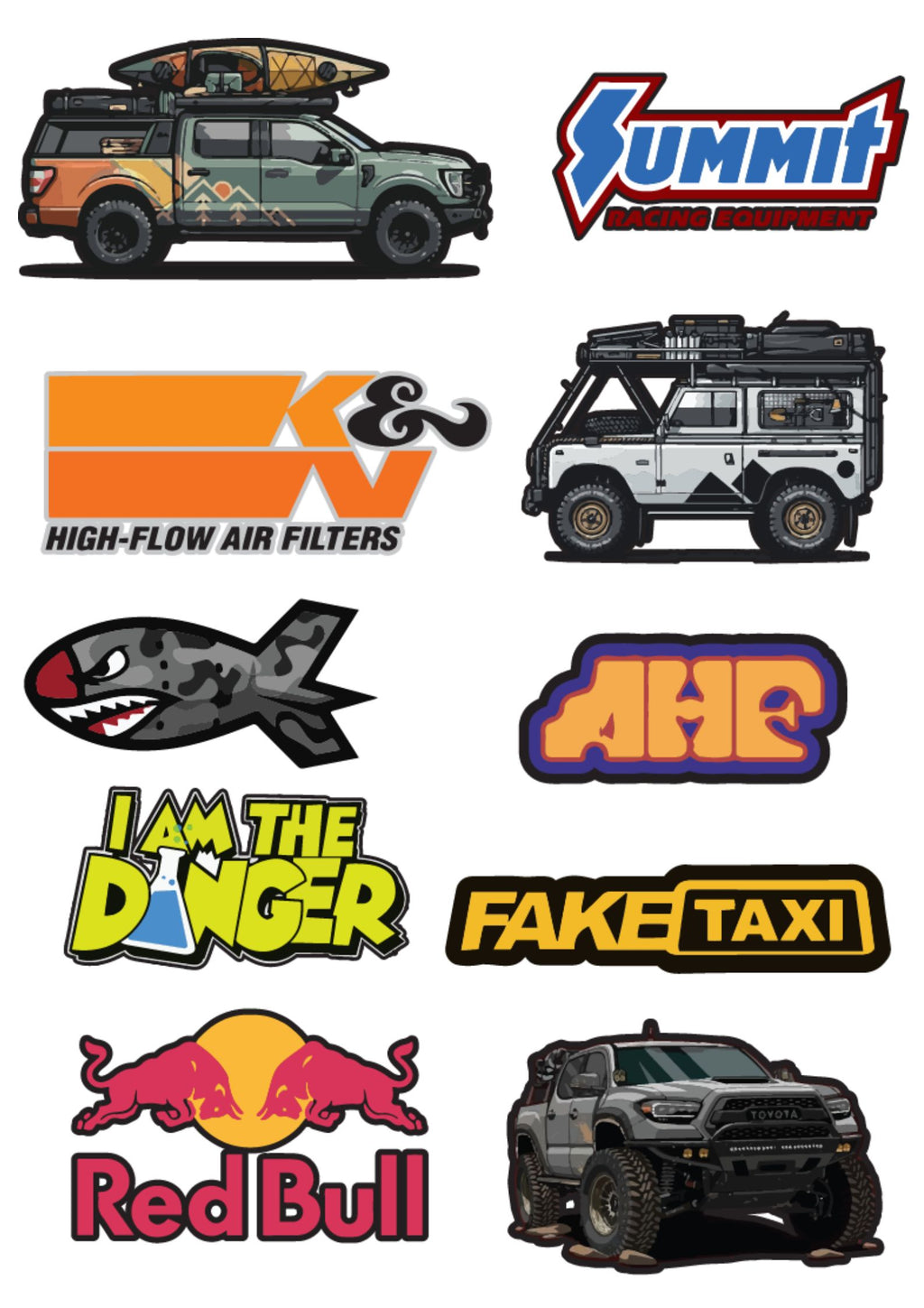 Car  Sticker 3 Pack of 10 |3M High Quality Waterproof Premium Matt Finish Sticker