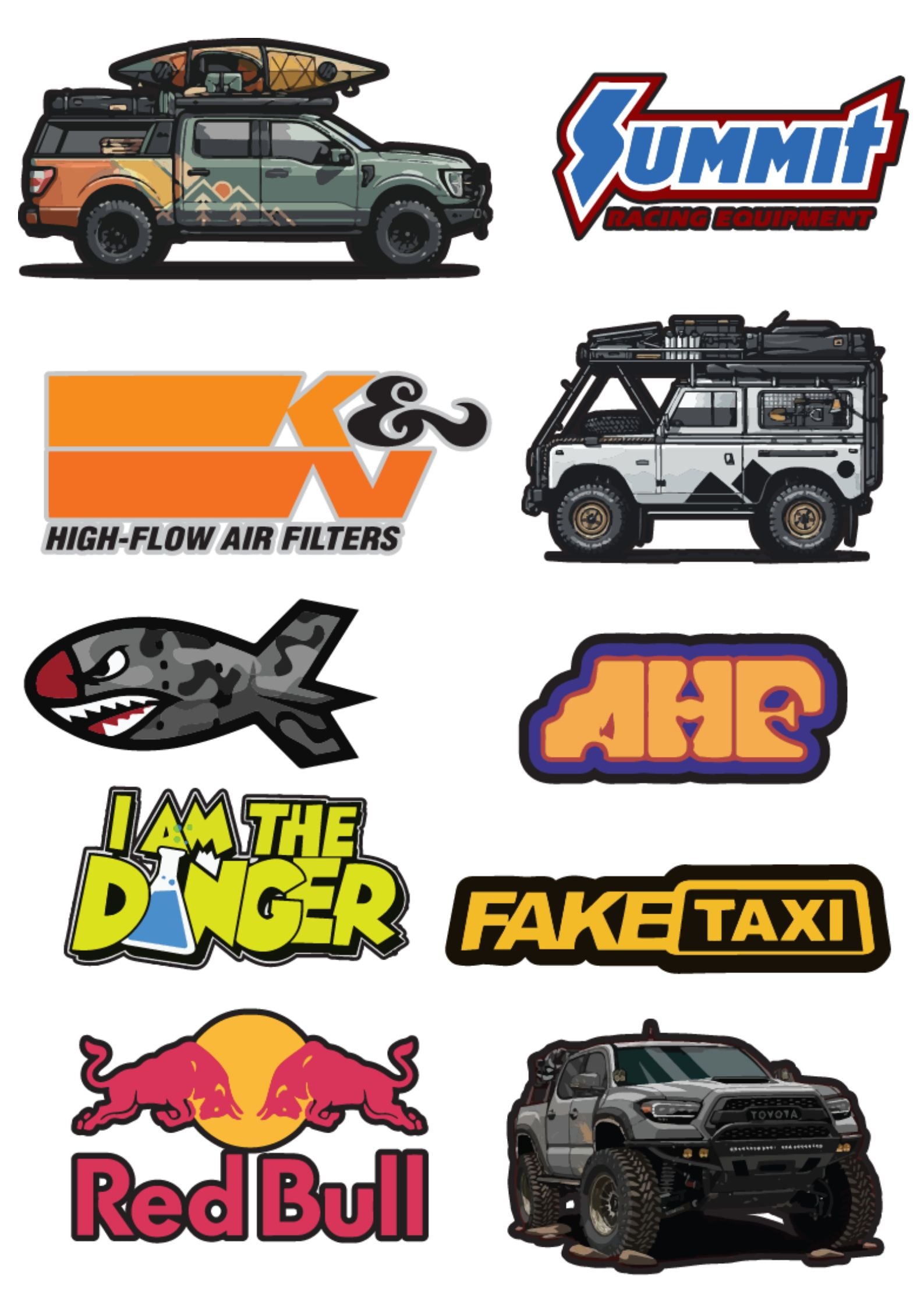 Car  Sticker 3 Pack of 10 |3M High Quality Waterproof Premium Matt Finish Sticker