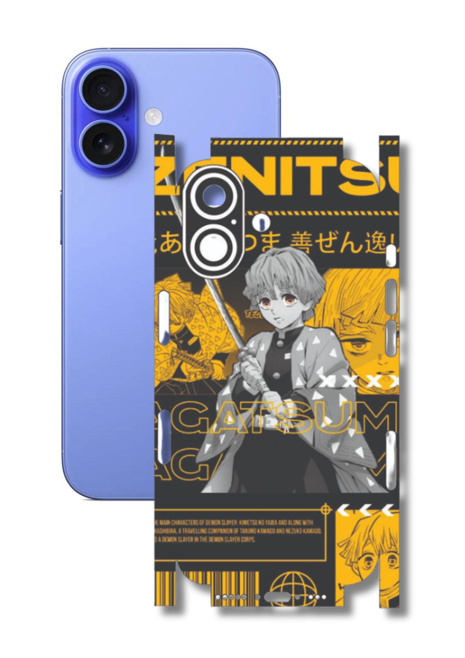 Anime Demon Slayer 2 Mobile Skin |3M High Quality Waterproof Laminated Mobile Skin | Compatible with all phone models.