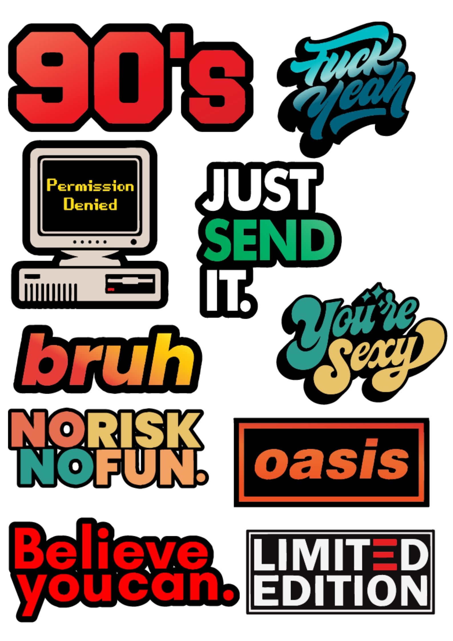 Motivation Sticker 2 Pack of 10 |3M High Quality Waterproof Premium Matt Finish Sticker