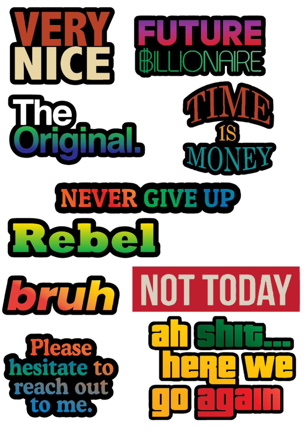Motivation Sticker 3 Pack of 10 |3M High Quality Waterproof Premium Matt Finish Sticker