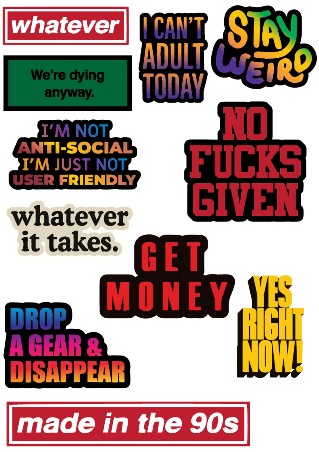 Motivation Sticker 4 Pack of 10 |3M High Quality Waterproof Premium Matt Finish Sticker
