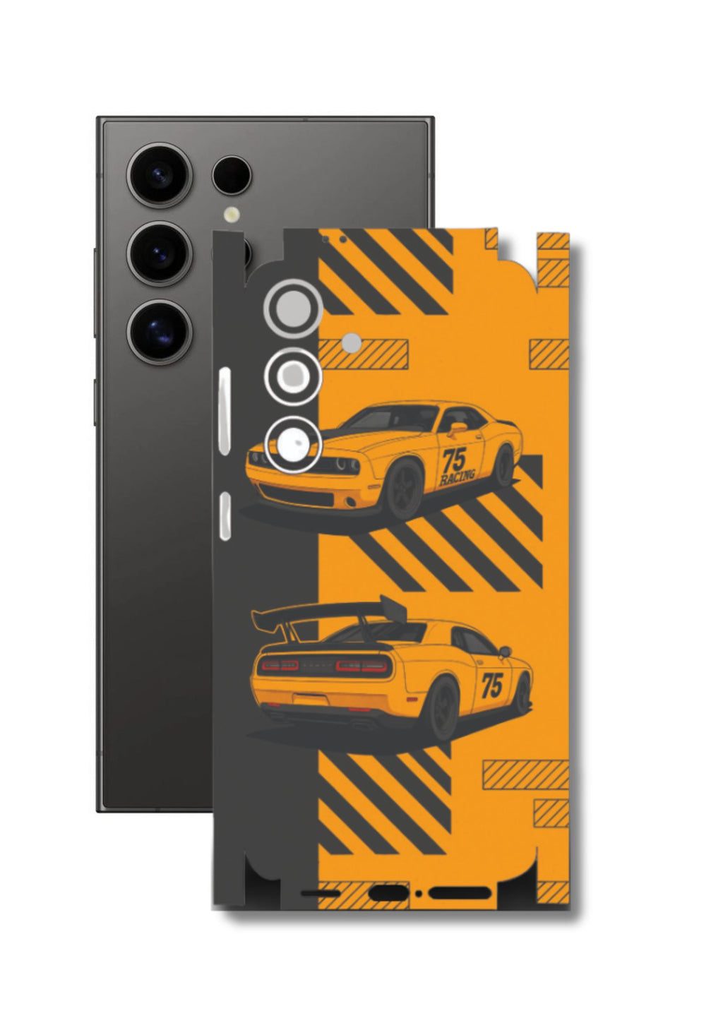 Yellow Mustang Mobile Skin |3M High Quality Waterproof Laminated Mobile Skin | Compatible with all phone models.