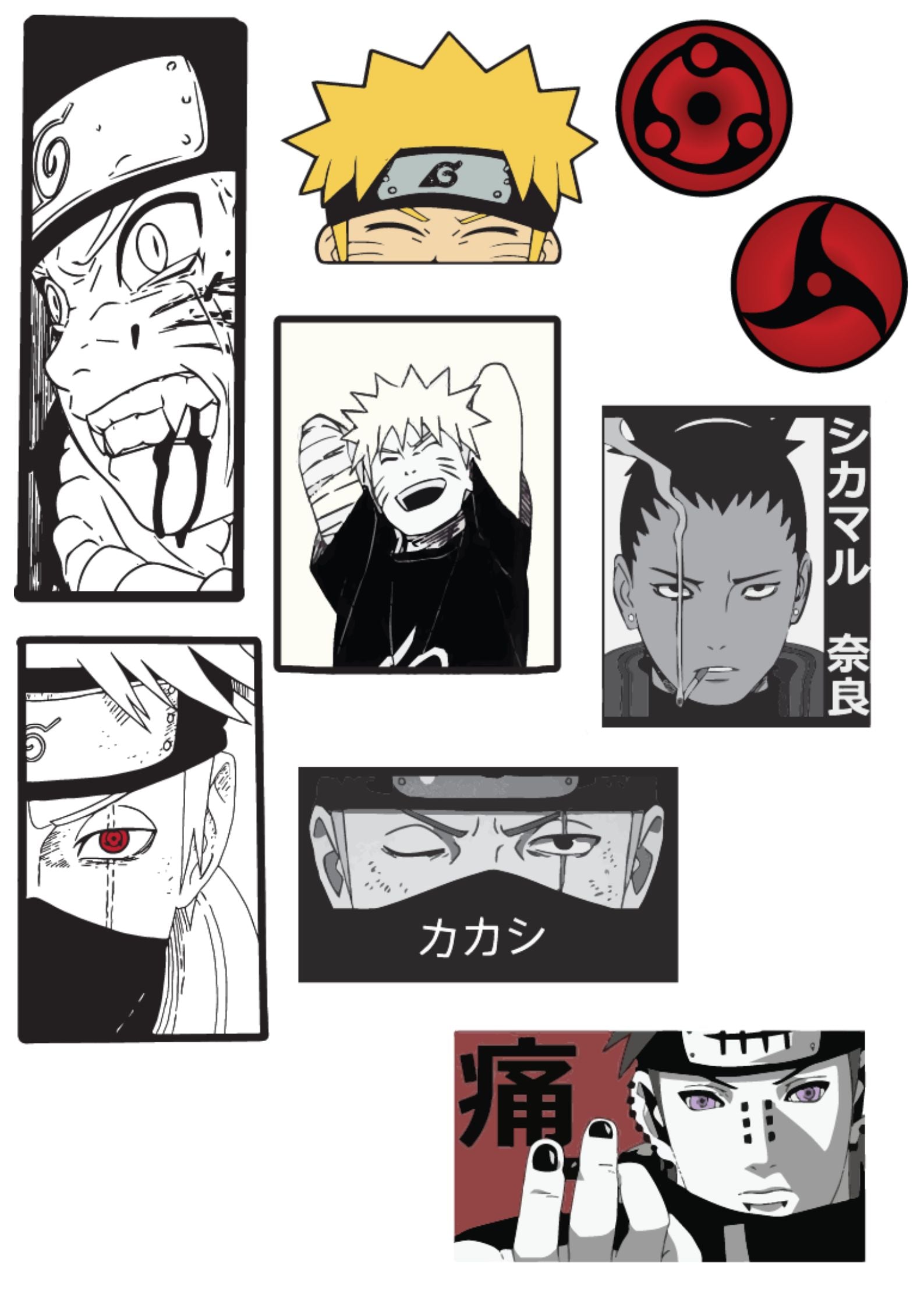 Anime Naruto Sticker Pack of 10 |3M High Quality Waterproof Premium Matt Finish Sticker