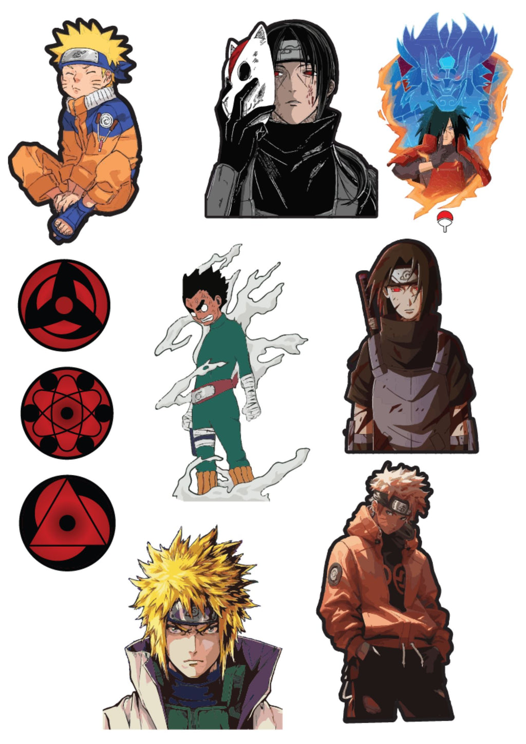 Anime Naruto 2  Sticker Pack of 10 |3M High Quality Waterproof Premium Matt Finish Sticker